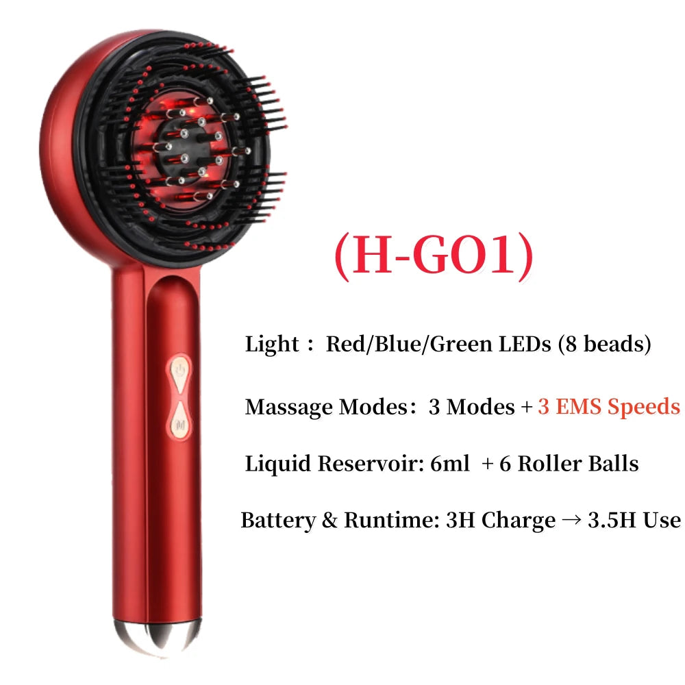 Electric Scalp Massage Comb for Growth Scalp Oil Applicator Hair Care 660nm Red Light Head Massager Improve Hair Loss Brush