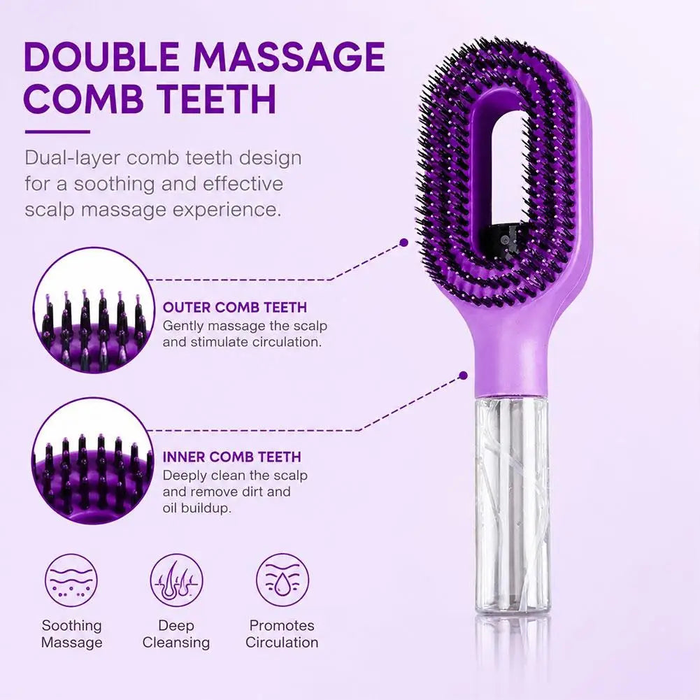 2in1 Sprayer Comb Reusable Water Spray Hair Paddle Brush Soft Bristle Detangler Comb for Daily Hair Moisturizing Styling