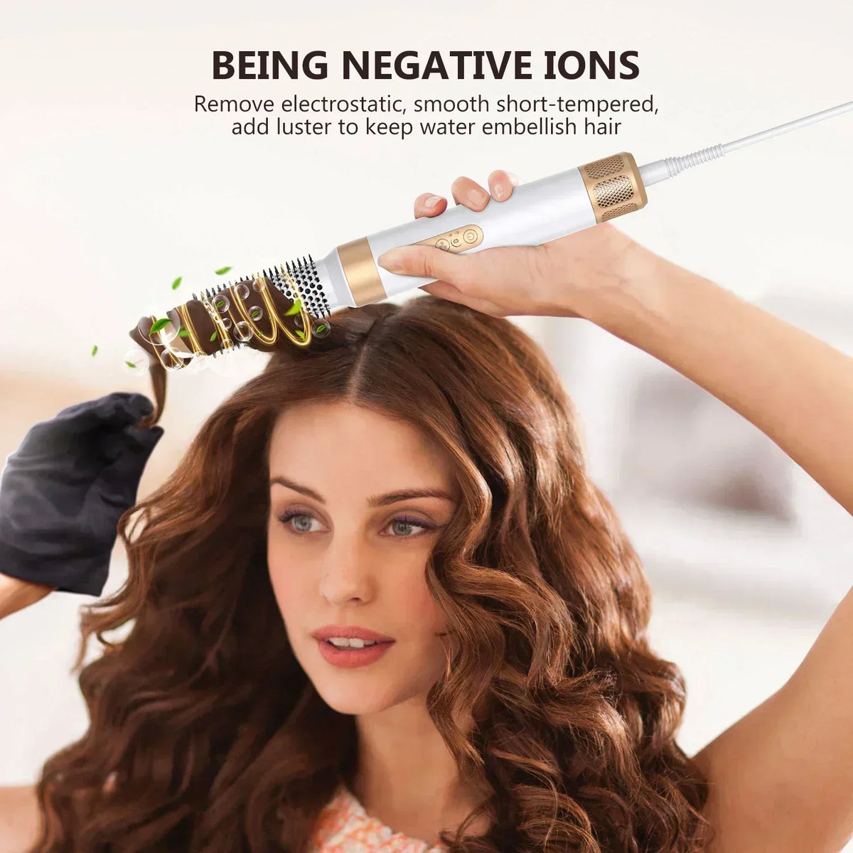 7 In 1 Hair Dryer Brush Brushless High Speed Hair Dryer with Diffuser Ionic Blow Dryer Hot Air Styling Comb Auto Hair Curler