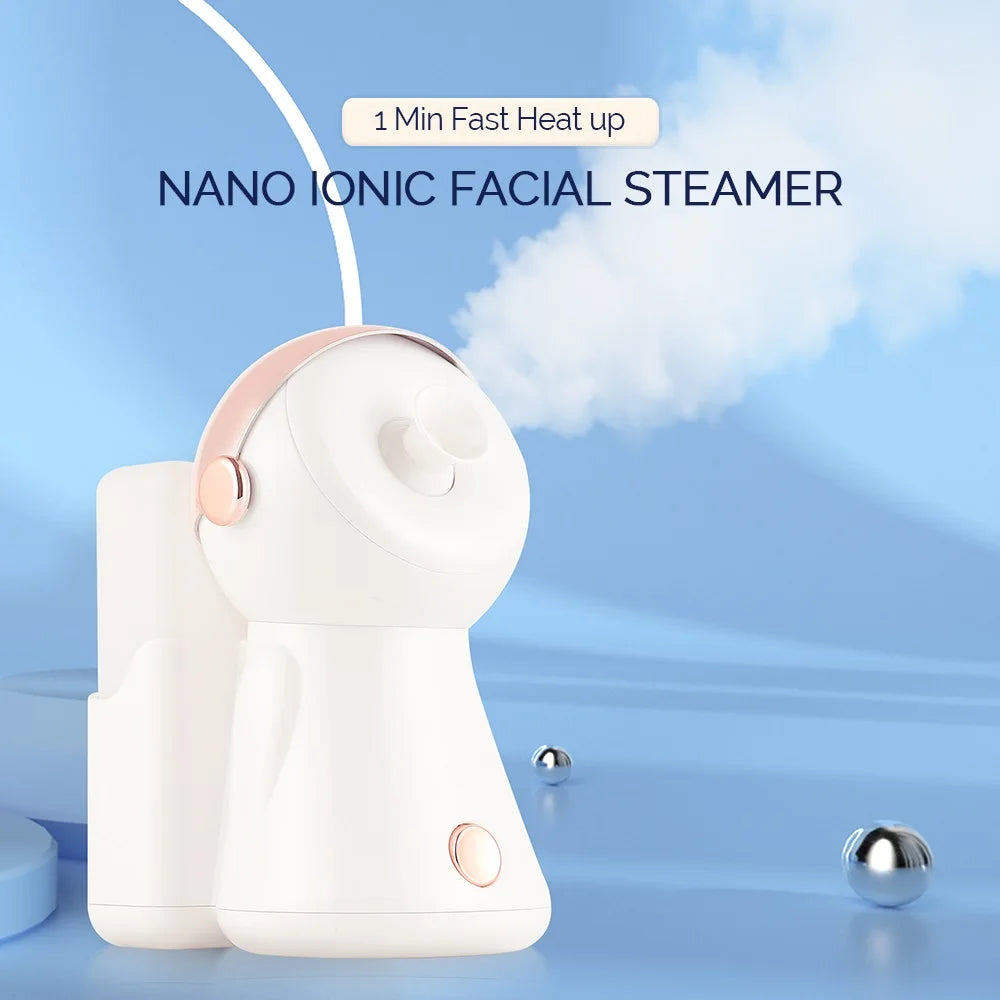 380ml Face Steamer Nano Spray Ionic Nebulizer Facial Vaporizer Hot Mist Hot Compress Skin Moisturizer Sprayer For Face Sauna SPA