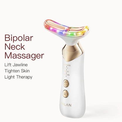 ANLAN Dual Polar Neck Beauty Device with 24K Gold Anti-aging Remove Double Chin Facial Lifting 5 Color LED Warm Facial Massager