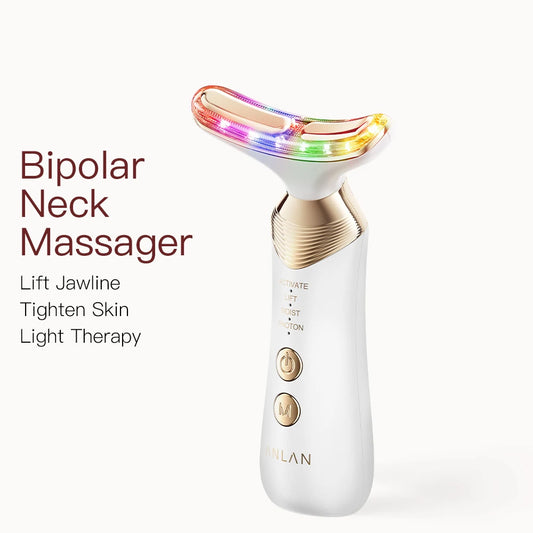 ANLAN Dual Polar Neck Beauty Device with 24K Gold Anti-aging Remove Double Chin Facial Lifting 5 Color LED Warm Facial Massager