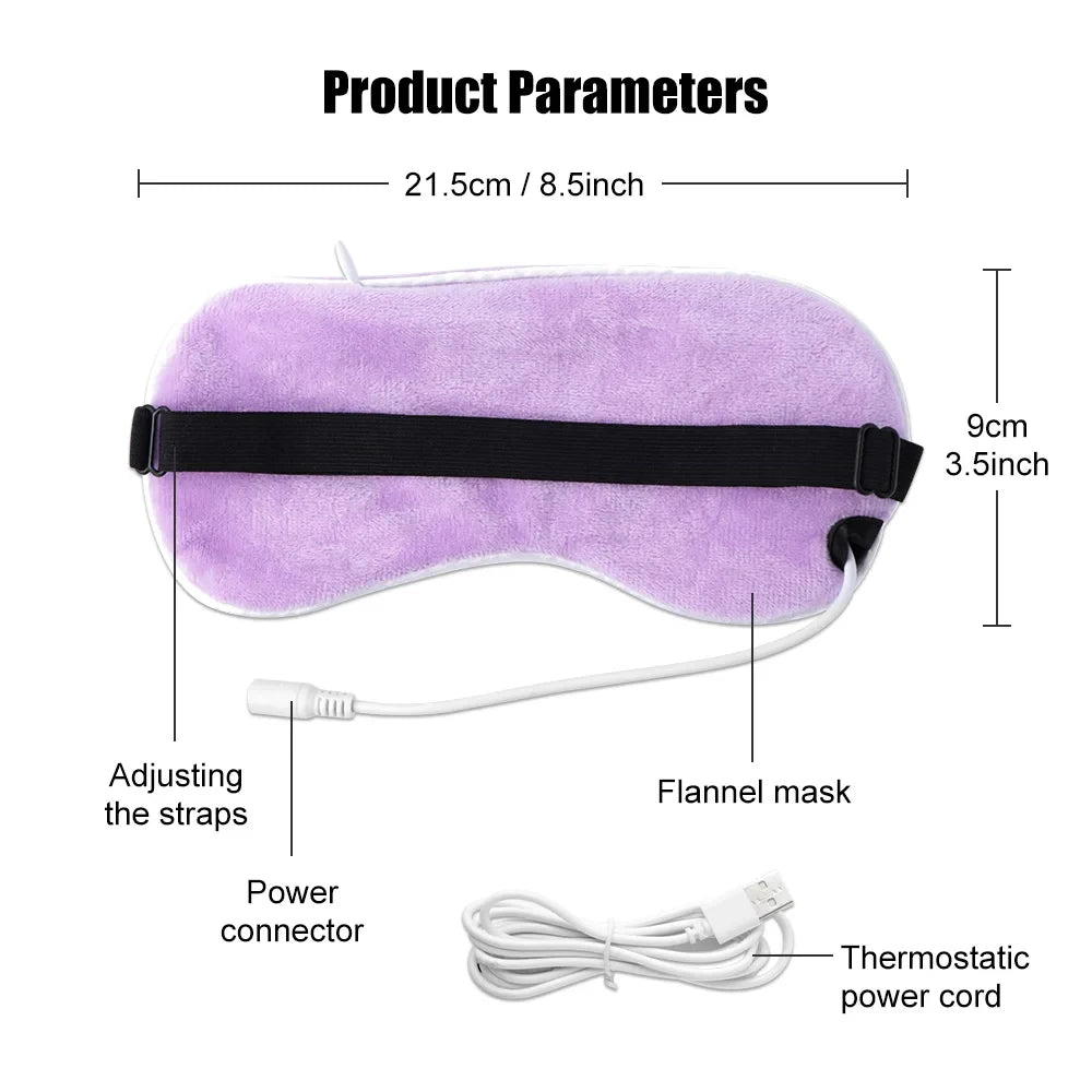 USB Heated Eye Mask for Dry Eyes & Sleep – Warm Compress with Constant Temperature,  Dark Circles & Puffiness Heated Eye Mask
