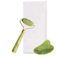 Natural quartz jade roller facial massager with guasha board Green Pink black kits for face neck roller massage