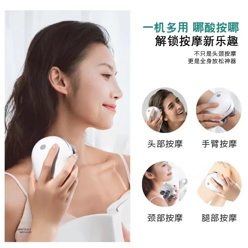 Electric Scalp Head Massager Red Light Therapy Antistress Relax Body Massage Remove Muscle Tension Tiredness Massageador Tool