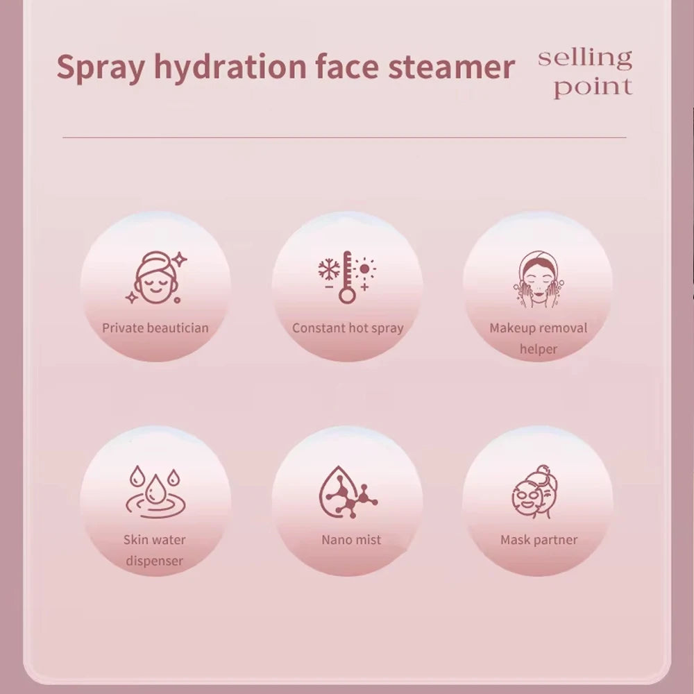 Facial Steamer Nano Ionic Face Hydrating Steam Sprayer Warm Mist Steamer or Home Sauna SPA Humidifier Machine Deep Hydration