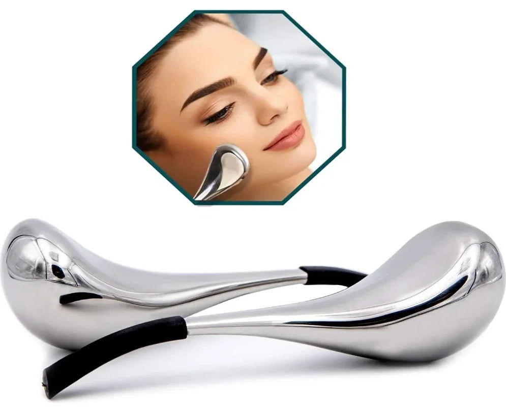 Ice Globes Facial Skin Care Tool for Face and Eyes Stainless Steel Beauty Cryo Sticks for Women Cooling Spa Globes Cold Roller