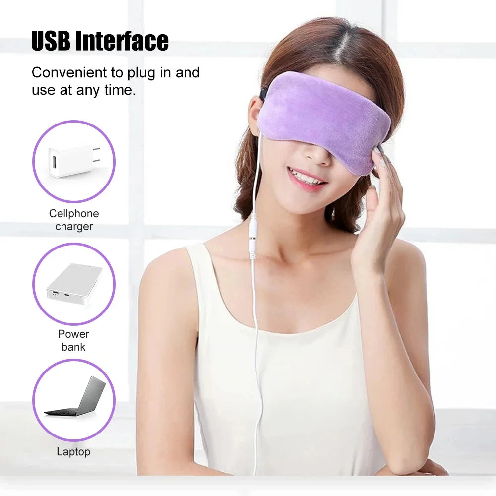 USB Heated Eye Mask for Dry Eyes & Sleep – Warm Compress with Constant Temperature,  Dark Circles & Puffiness Heated Eye Mask