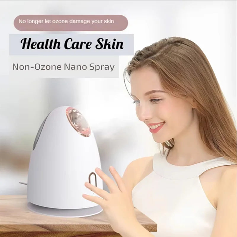 Portable beauty facial steam generator, facial skin steam machine, household nano ion cold and hot facial nebulizer