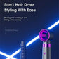 5-in-1 Hair Dryer with Straightener and Curler for Home Travel Salon Use, 110V/220V Negative Ion Fast Drying Styler Strong Wind