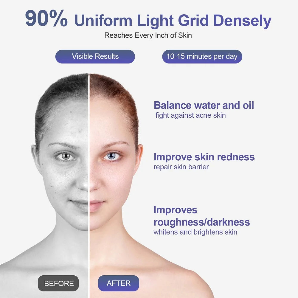 Silicone LED Mask Face With Neck 7 Colors LED Light Photon Therapy Anti Aging Rejuvenation Brighten Repair Skin Wireless Use