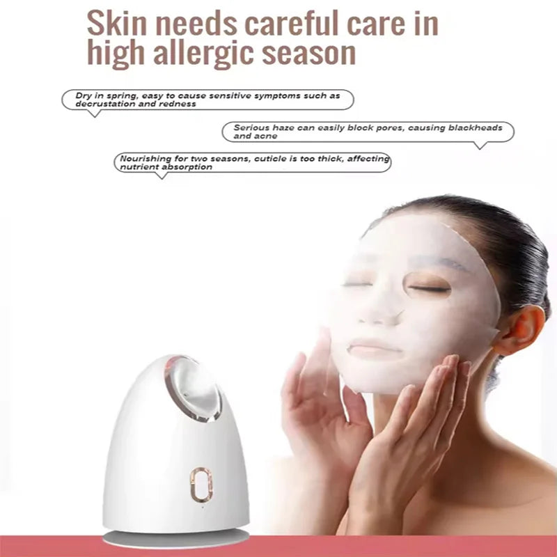 Portable beauty facial steam generator, facial skin steam machine, household nano ion cold and hot facial nebulizer