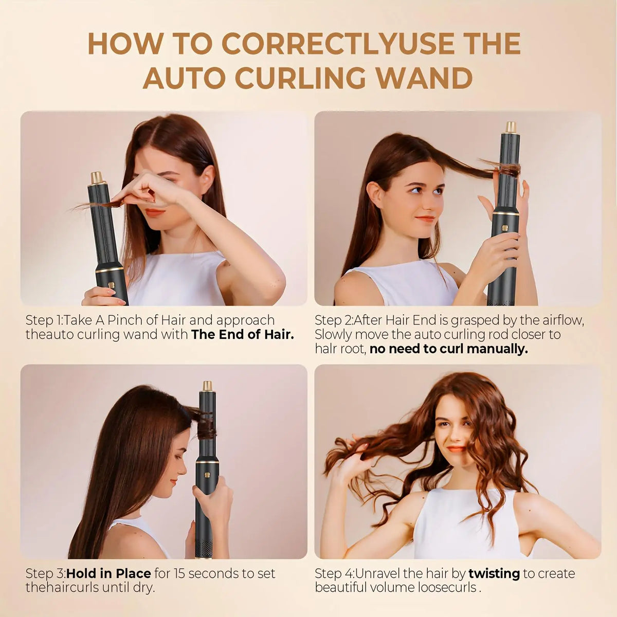 UKLISS 5 in 1 Blow Dryer Brush, Hair Dryer Brush Air Curler Air Curling Wrap Styler, Hot Air Brush Negative Ion Curler