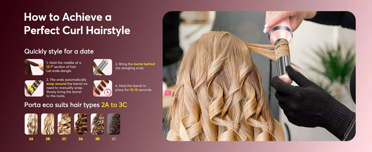 5 in 1 Air Wrap Hair Styler Frizz-Free Auto Wrap Curler, High-Speed Hair Dryer, Straightening & & Blow Dryer Brush for Styling