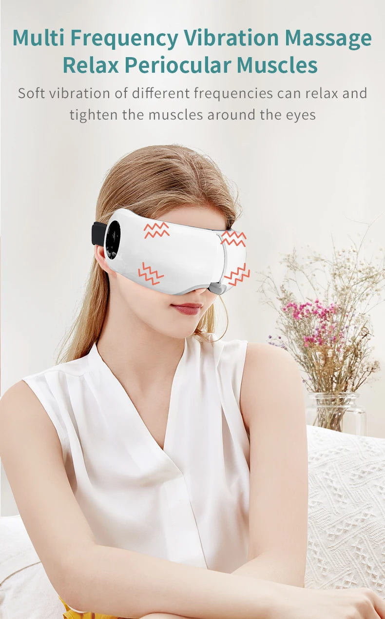 Smart Airbag Vibration Eye Massager Heating Bluetooth Music Eye Care Instrumen Hot Compress Relieves Fatigue And Dark Circles
