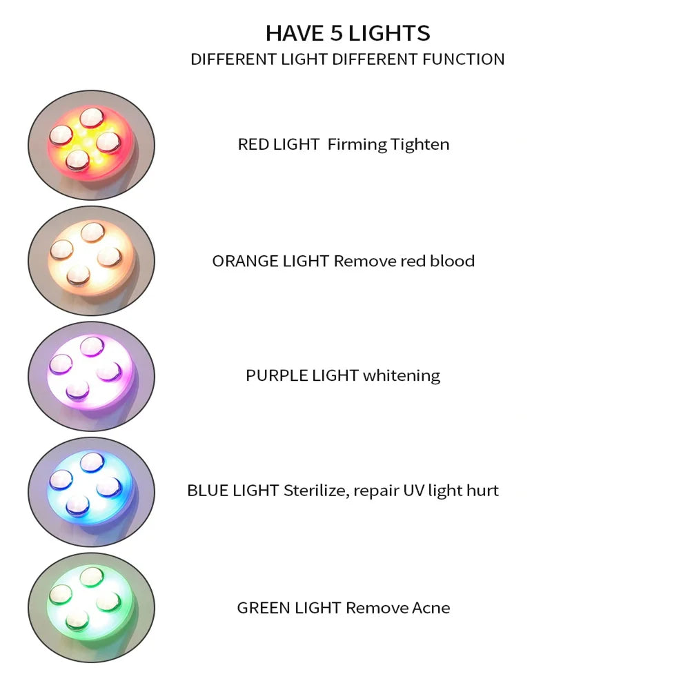 5-IN-1 RF Radio Frequency EMS Electroporation LED Photon Beauty Device Skin Lifting Tighten Anti-Wrinkle Skin Care Face Massager