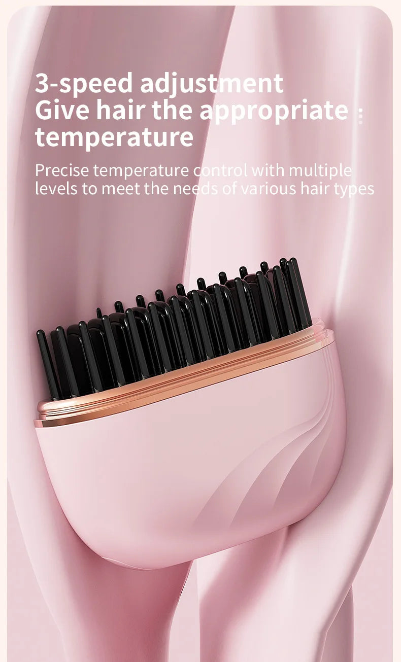 2026 New Mini Straightener Rechargeable Portable Hair Straightener Brush Anti-Scald Shell Cordless USB Charging Straighteners
