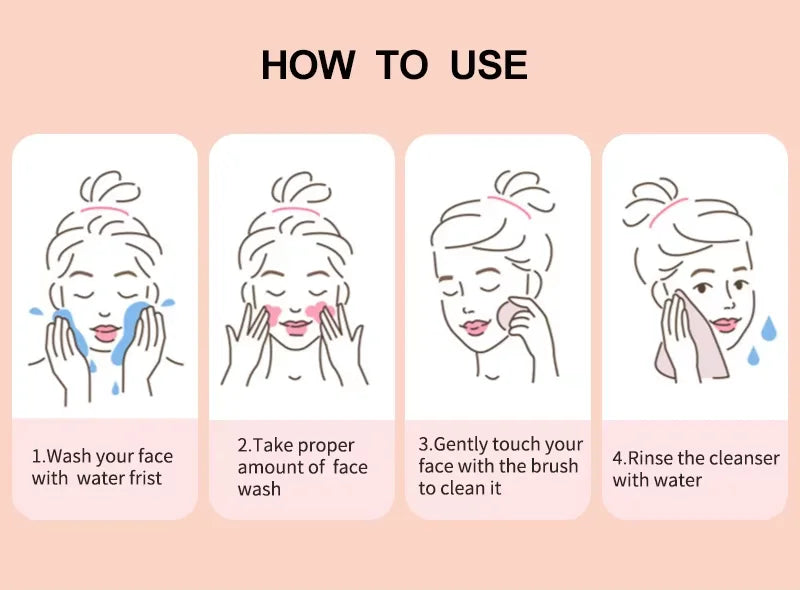 Square Electric Facial Cleansing Brush Silicone Rechargeable Introducer Beauty Device Ultrasonic Face Cleaning Massage Tool