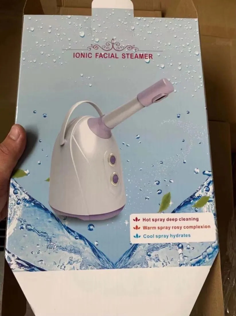 Facial Steamer Hot Cold Warm Mist Humidifier Face Deep Cleaning Vaporizer Nano Ionic Sprayer Salon Home Ozone Skin Moisturizer