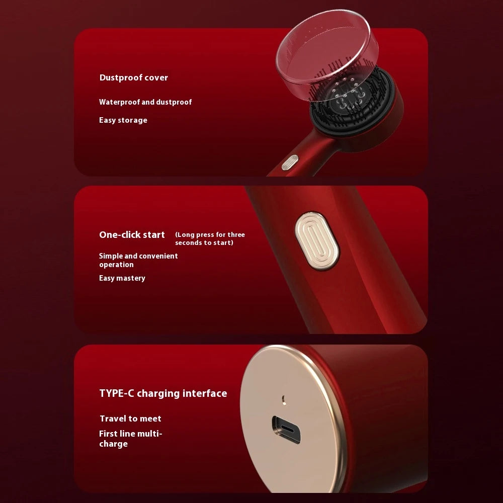 Electric Head Massager Hair Growth Comb Scalp Relax Massager 630nm Red Light Oil Applicator Anti-Hair Loss Hair Care Hairbrush