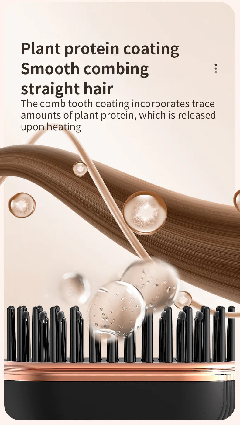 2026 New Mini Straightener Rechargeable Portable Hair Straightener Brush Anti-Scald Shell Cordless USB Charging Straighteners