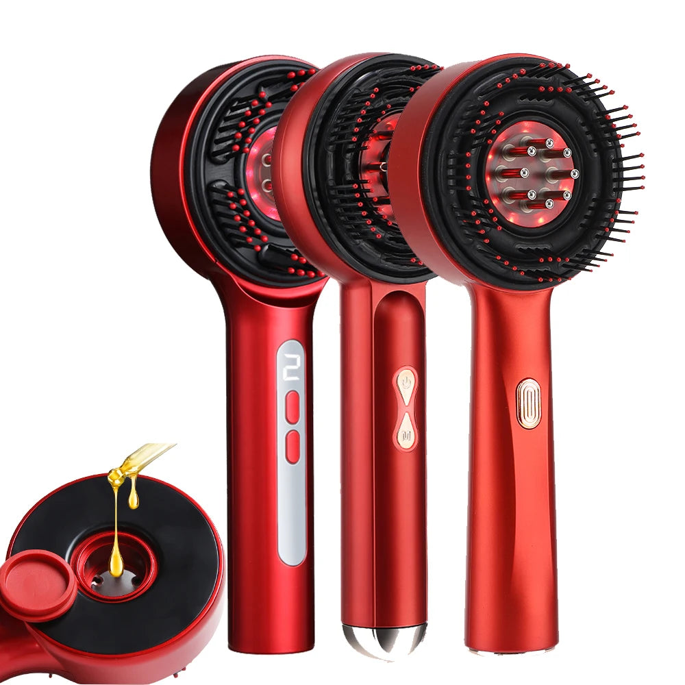 Electric Scalp Massage Comb for Growth Scalp Oil Applicator Hair Care 660nm Red Light Head Massager Improve Hair Loss Brush
