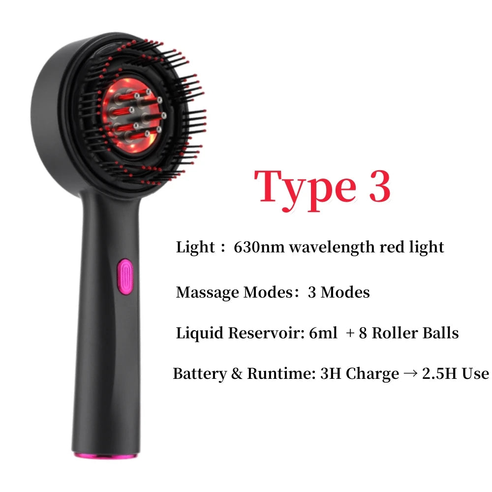 Electric Scalp Massage Comb for Growth Scalp Oil Applicator Hair Care 660nm Red Light Head Massager Improve Hair Loss Brush