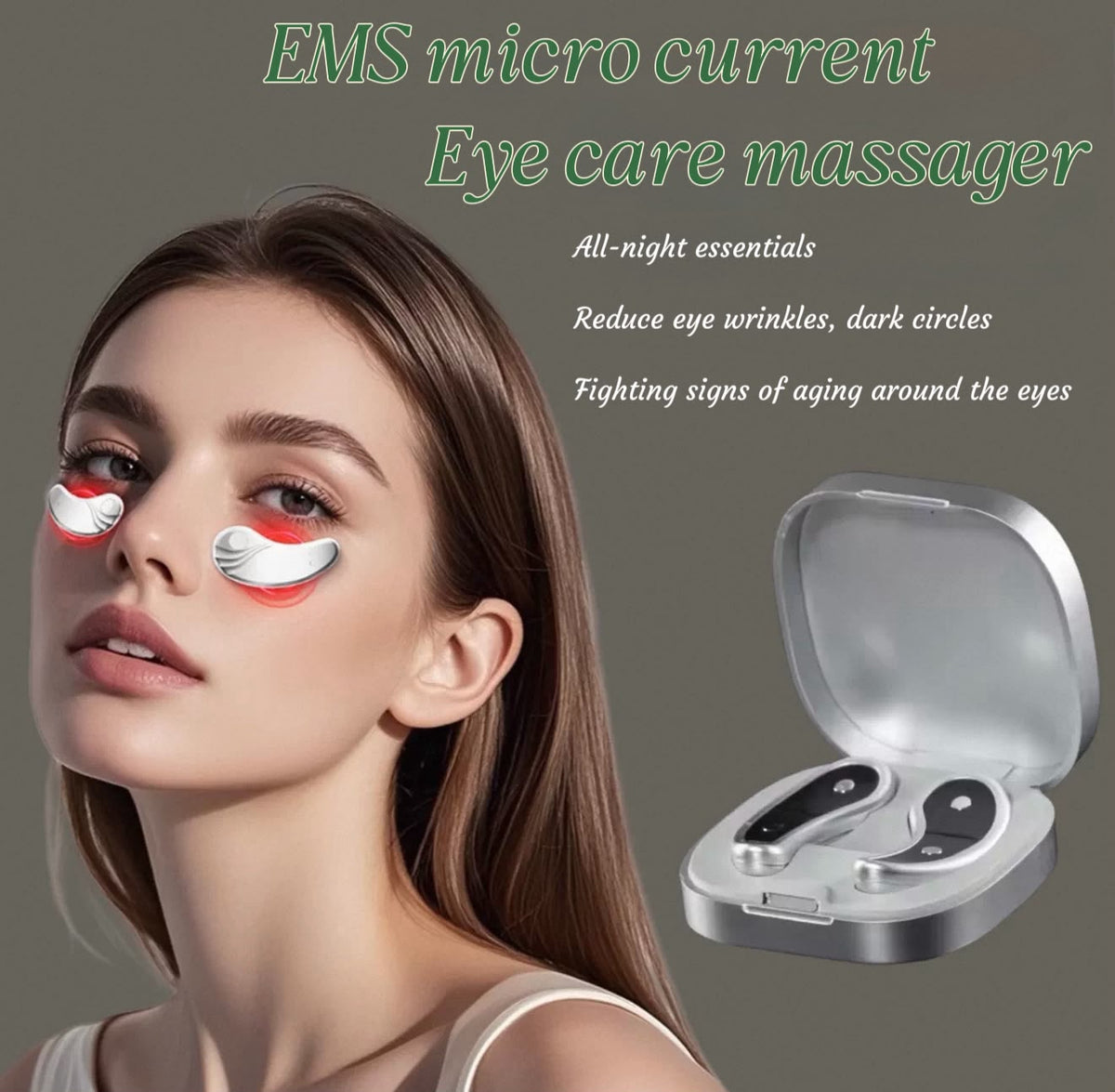 Wireless electric EMS micro current eye care massager, eye LED red light sticker, beauty instrument, eye massage equip